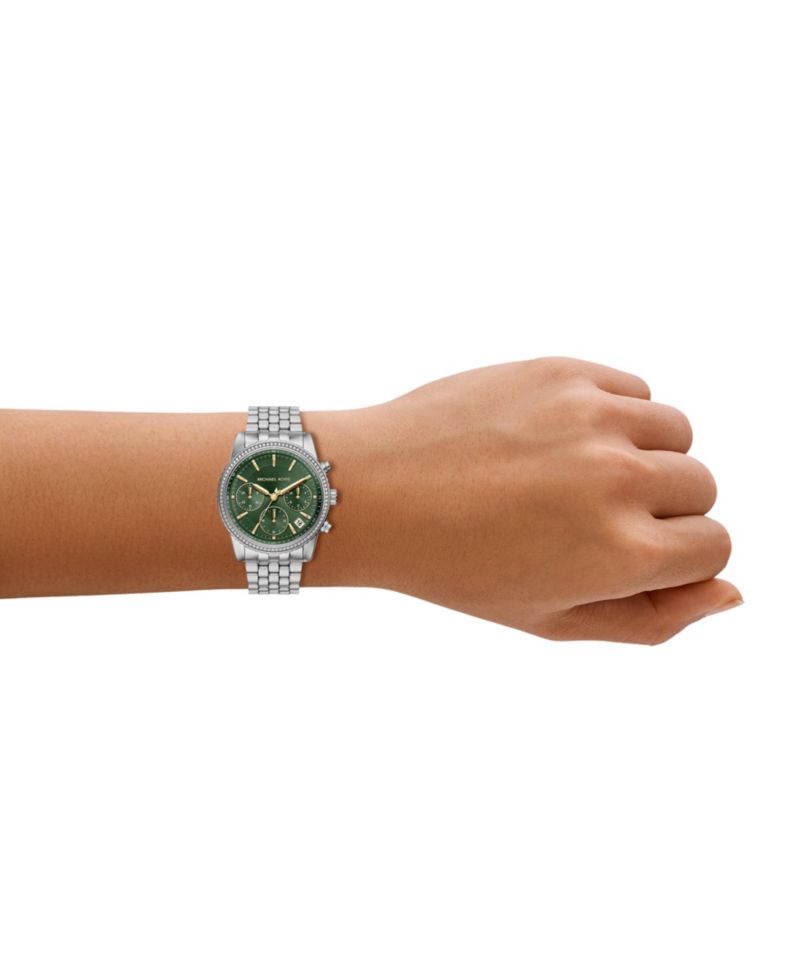 Women's Bryant Chronograph Silver-Tone Stainless Steel Watch, 35mm