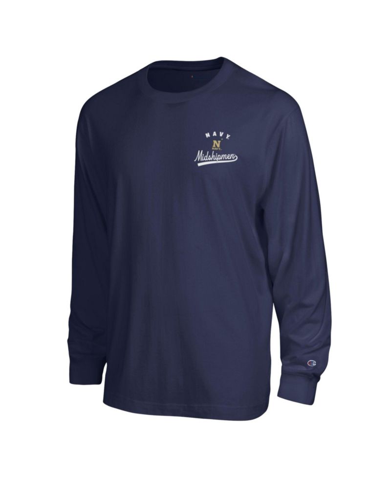 Men's Navy Midshipmen Laminated All-Star Long Sleeve T-Shirt