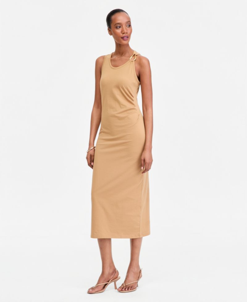Women's Hardware-Strap Knit Midi Dress