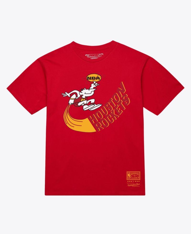 Men's and Women's Red Houston Rockets Hardwood Classics Arch T-Shirt