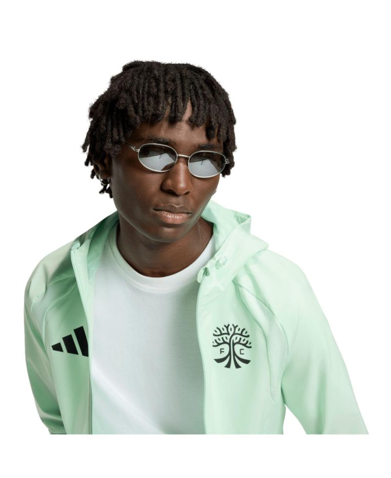 Men's Green Austin FC Tiro Travel Full-Zip Hooded Windbreaker Jacket