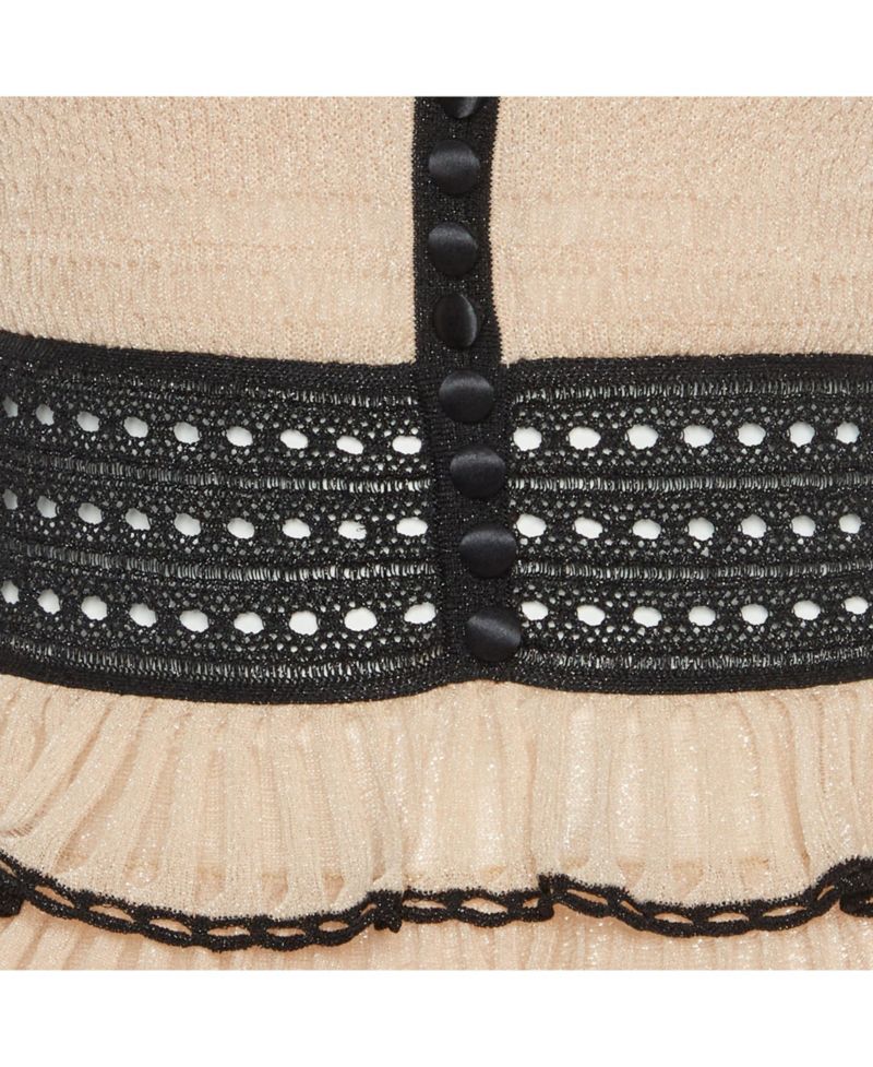 Women's Powder Lurex Knit Tiered Mini Dress