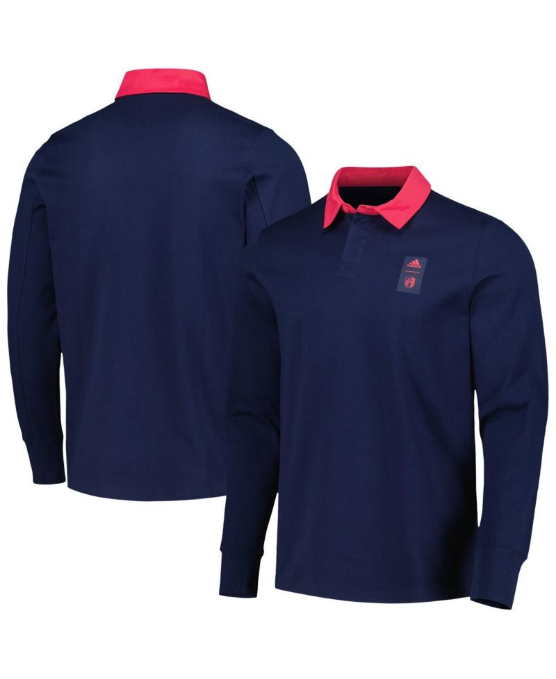 Men's 2023 Player Navy St. Louis City SC Travel Long Sleeve Polo Shirt