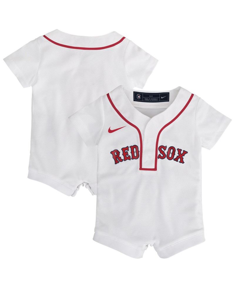 Baby Boys and Girls White Boston Red Sox Home Replica Romper Jersey