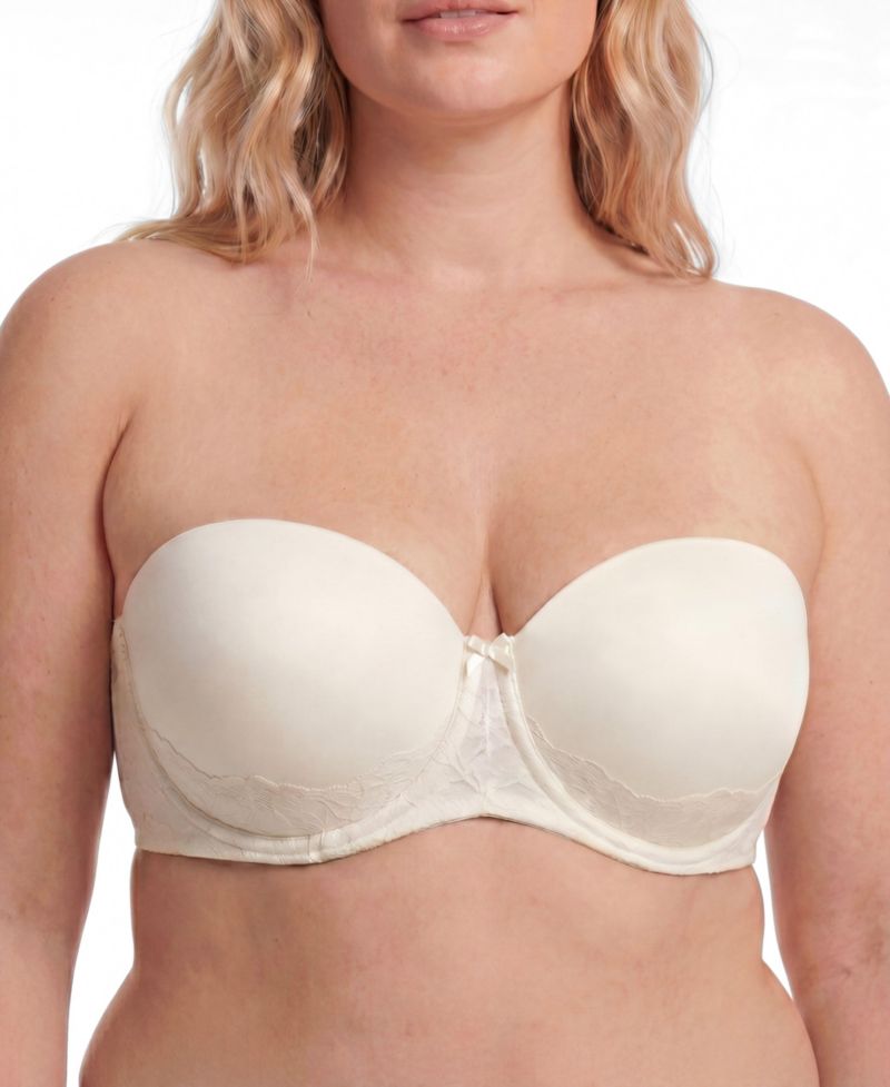 Women's Plus Size Strapless Push-Up Smooth Lace Bra