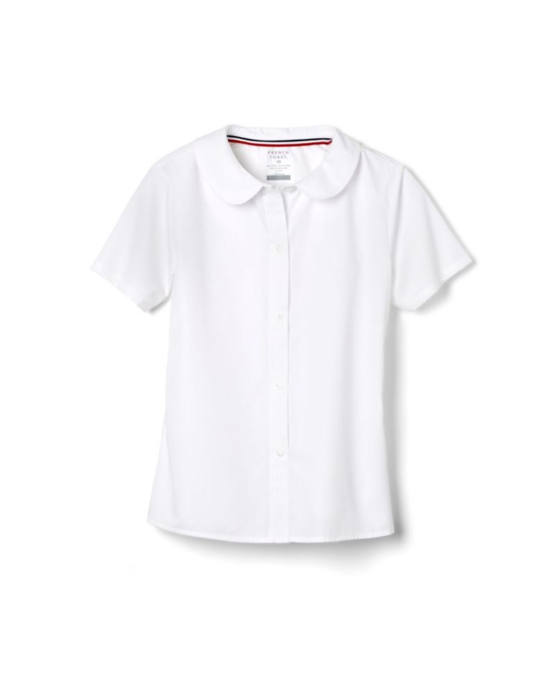 Plus Girls Short Sleeve Modern Peter Pan Blouse