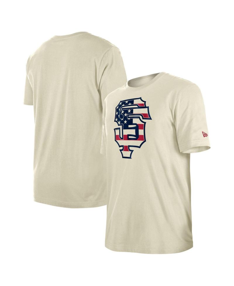 Men's Cream San Francisco Giants Americana Flag Fill T-Shirt