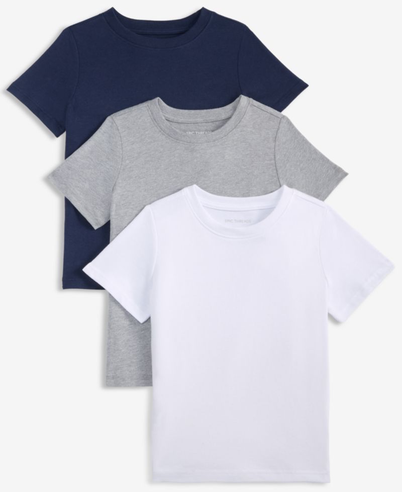 Toddler Boys' 12M-5T Short-Sleeve Solid T-Shirts, 2+1 Free Bonus Pack