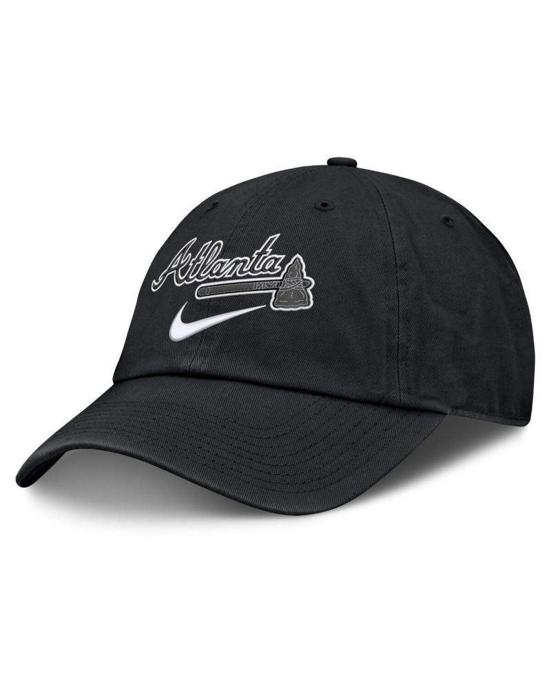 Men's Black Atlanta Braves Primetime Club Adjustable Hat