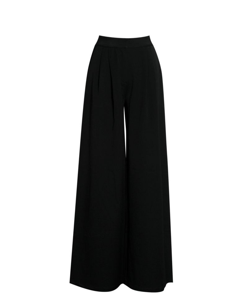 Women's Aleeza Black Wide Leg Suit Pants