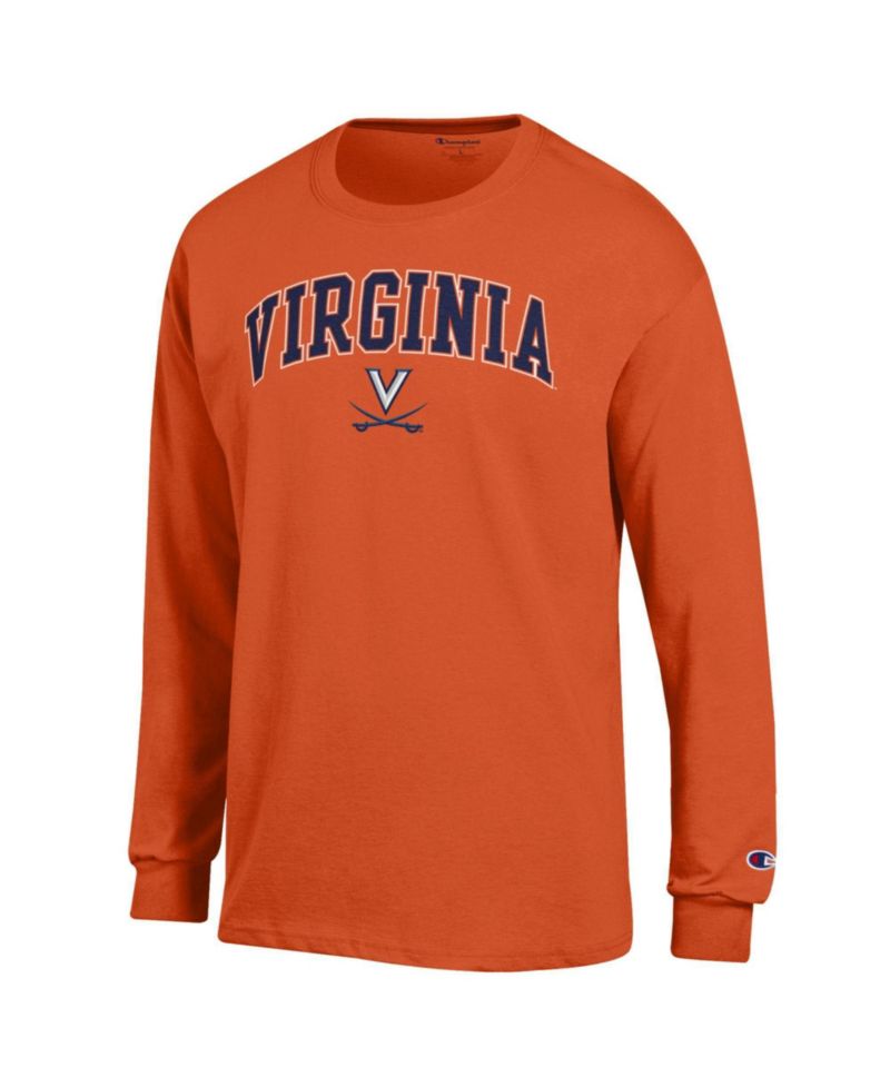Men's Champion Orange Virginia Cavaliers Arch Over Logo Long Sleeve T-Shirt