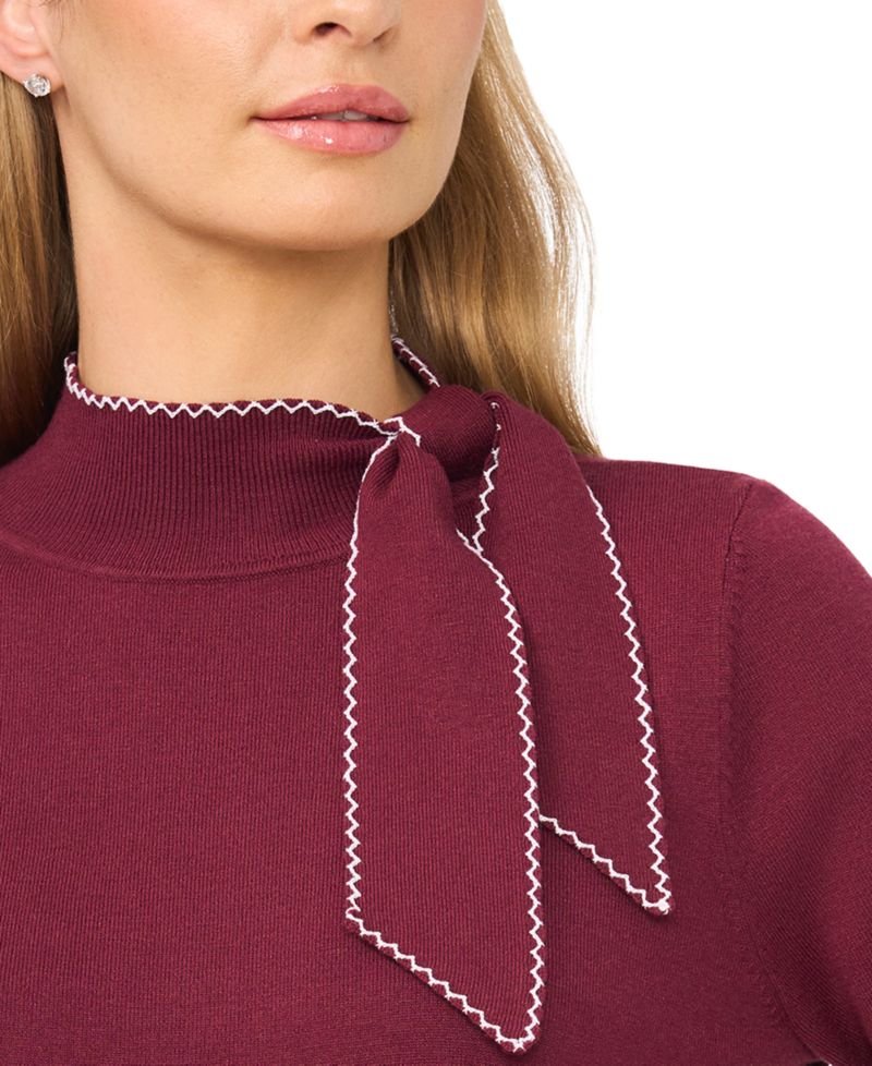 Women's Scarf Tie Neck Sweater