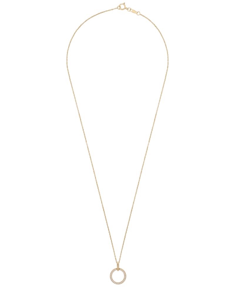 Diamond Circle Pendant Necklace (1/6 ct. t.w.) in 10k Yellow Gold