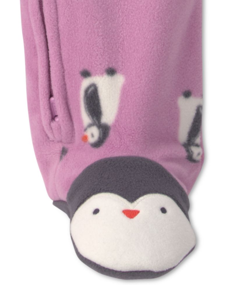 Baby Girls' Penguin Fleece 2-Way Zip Sleep & Play