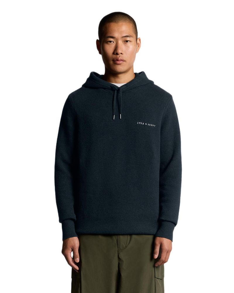 Men's Script Long Sleeve Knitted Hoodie