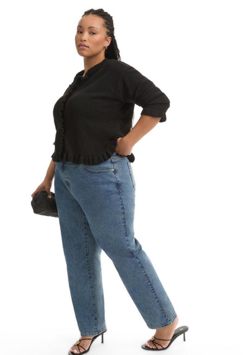 Women's June and Vie Curvie-Fit High-Rise Straight-Leg Stretch Jeans