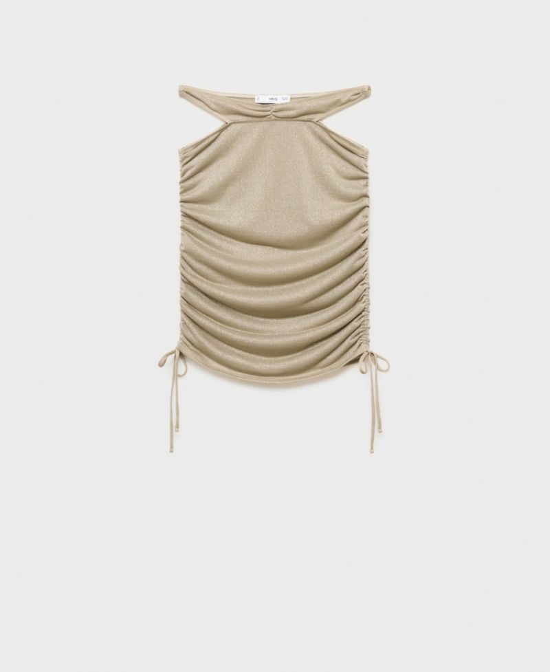 Women's Lurex Cut-Out Gathered Skirt