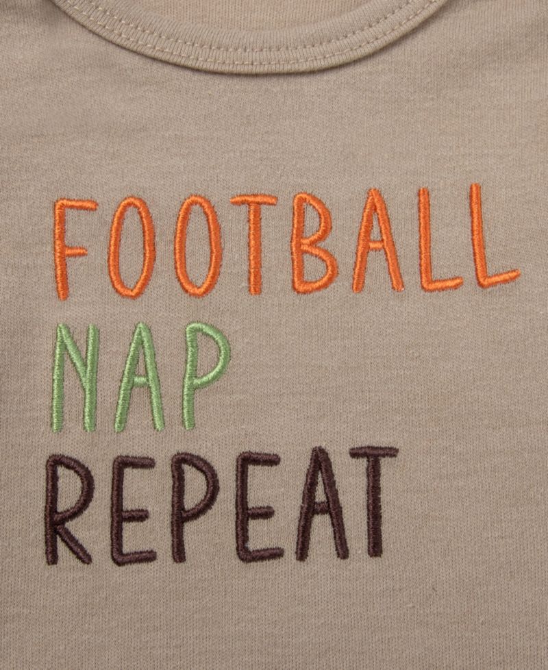 Baby Boys' Football Nap Repeat Bodysuit, Jogger Pants, Socks and Beanie, 4-Piece Set