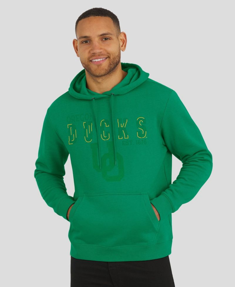 Men's Green Oregon Ducks Faded Hoodie
