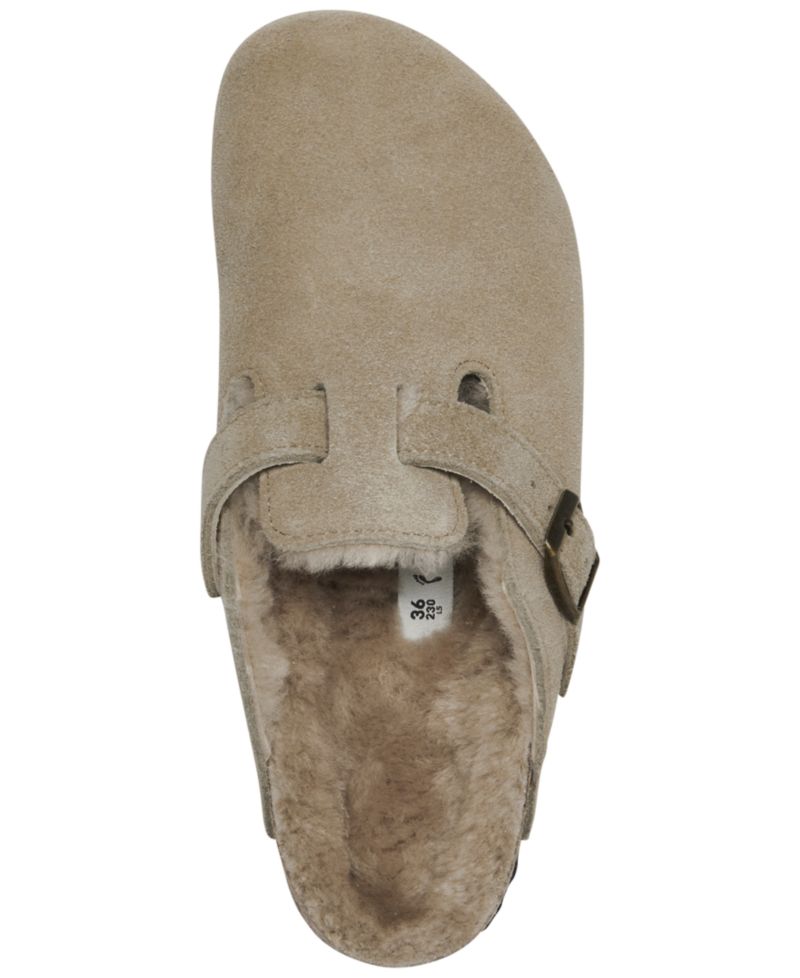 Women's Boston Shearling Suede Leather Clogs from Finish Line