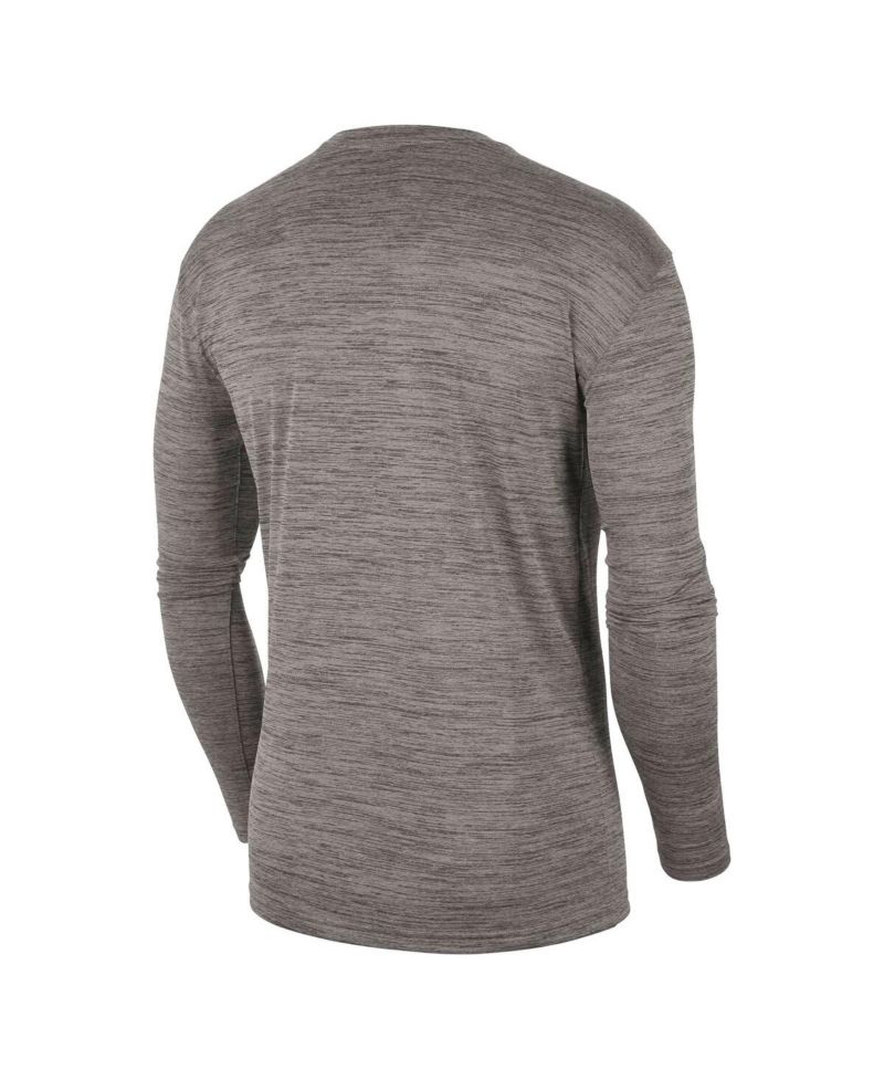 Men's Heather Gray Oregon Ducks Team Velocity Performance Long Sleeve T-shirt