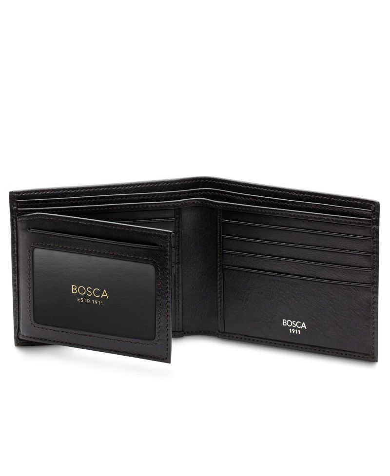 Men's Nappa Vitello Continental ID Wallet RFID, Black