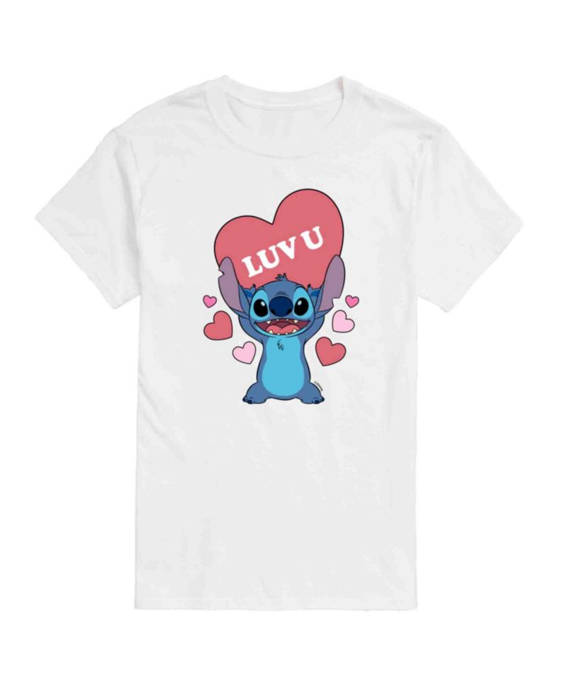 Men's Lilo Stitch Valentine's Day Short Sleeve T-Shirt