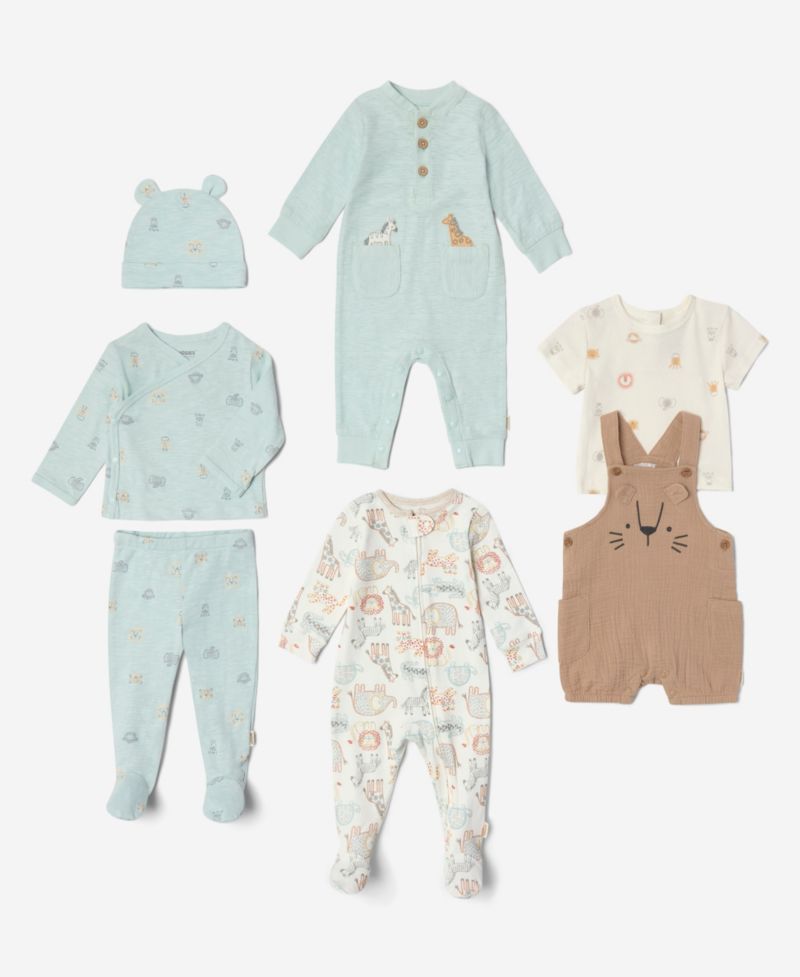 Baby Boys' Crewneck T-Shirt and Shortall, 2-Piece Set