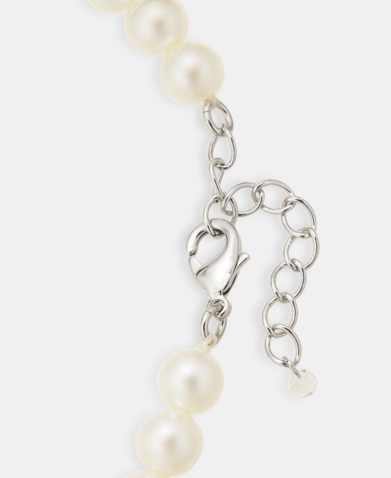 Silver-Tone Imitation Pearl Snowflake Pendant Necklace, 17-1/2" + 2" extender