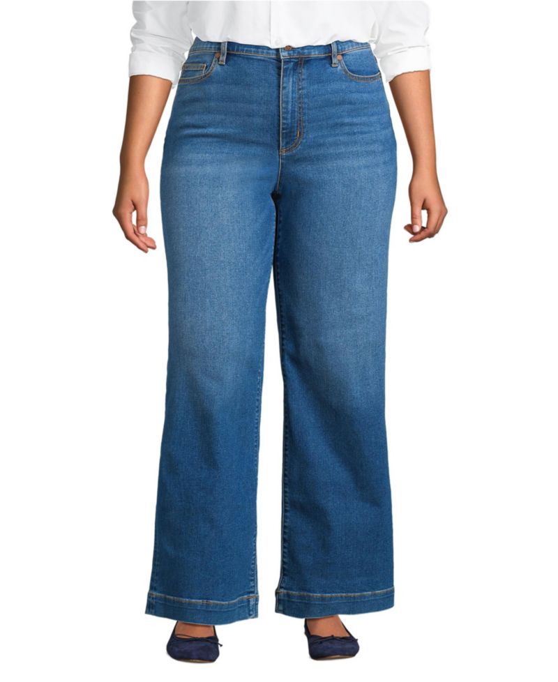 Women's Recover High Rise Wide Leg Blue Jeans