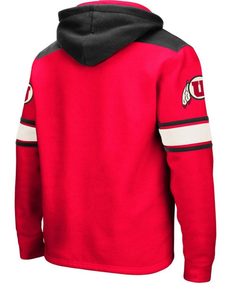 Men's Red Utah Utes 2.0 Lace-Up Logo Pullover Hoodie