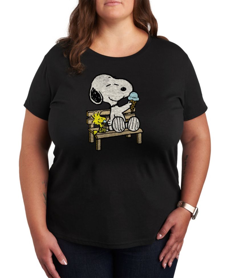 Trendy Plus Size Peanuts Snoopy & Woodstock Graphic T-shirt