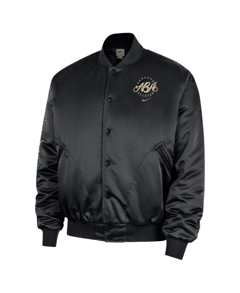 Men's Black 2026 NBA All-Star Game Satin Full-Snap Jacket