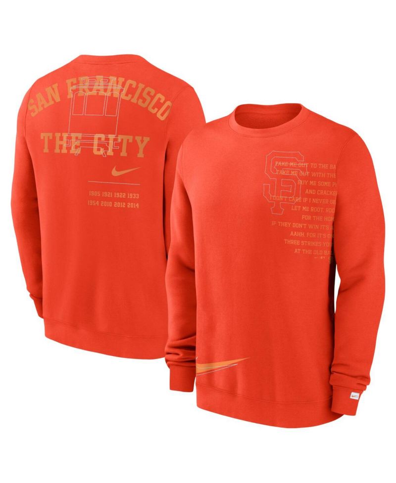 Men's Orange San Francisco Giants Statement Ball Game Fleece Pullover Sweatshirt
