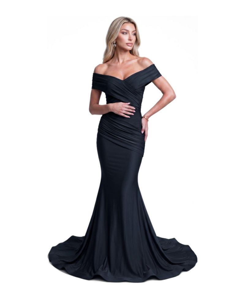 Women's Off-The-Shoulder Ruched Mermaid Gown