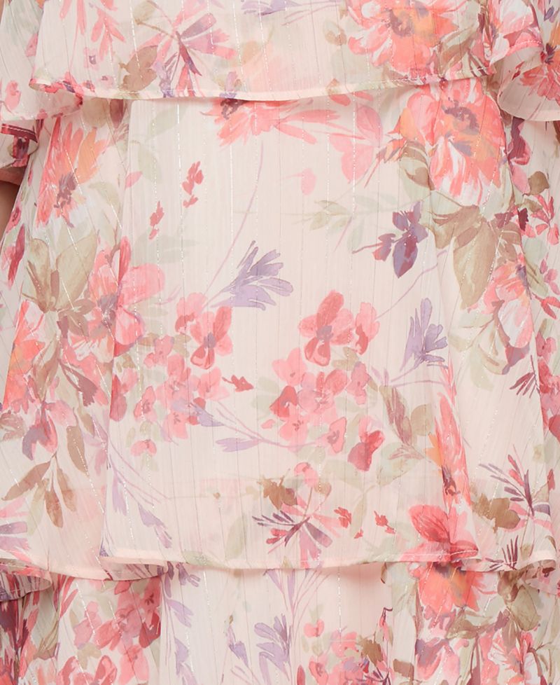 Women's Floral-Print Tiered Dress