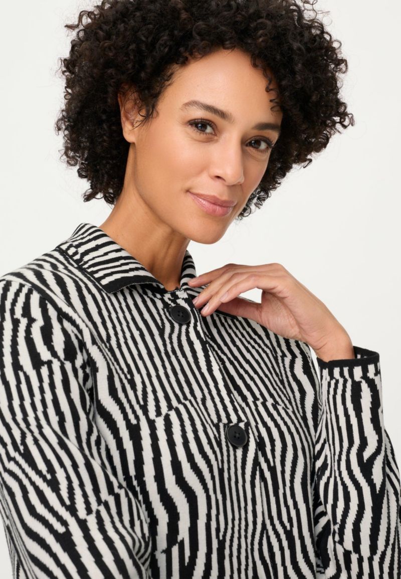 Women's Modern Zebra Knit Cardigan