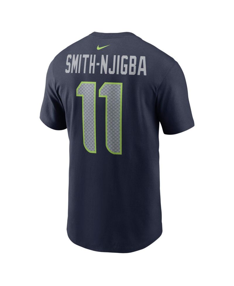 Men's Jaxon Smith-Njigba Navy Seattle Seahawks 2023 NFL Draft First Round Pick Player Name and Number T-shirt