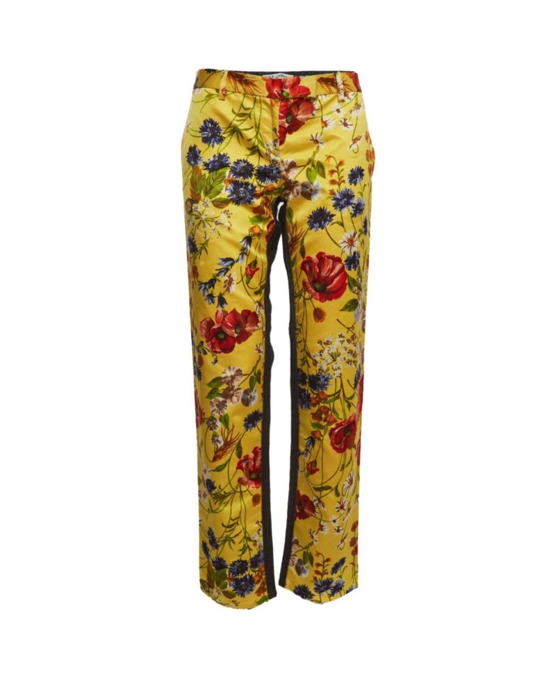 Women's Floral-Print Wide-Leg Denim Jeans