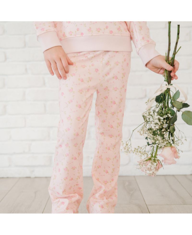 Big Girls Pink Rose Flare Legging