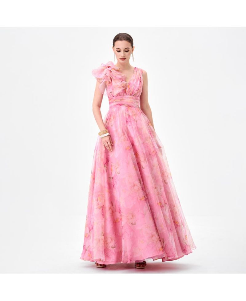 Women's Cressida Ruffle Shoulder Gown