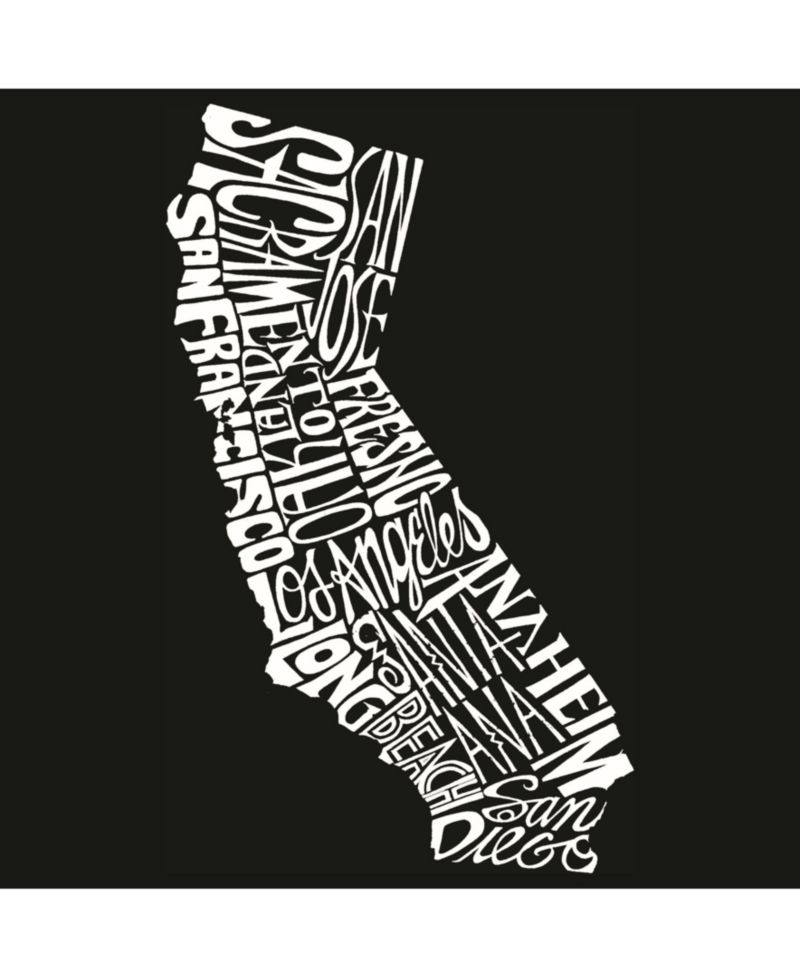 Men's Cotton/Poly Blend Word Art T-Shirt - California State