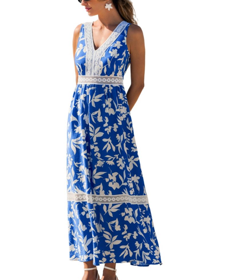 Women's V-Neck Pull-On Unlined Beach Dress