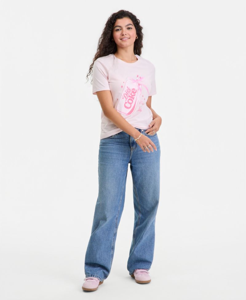 Juniors' Diet Coke Bow Graphic-Print Tee