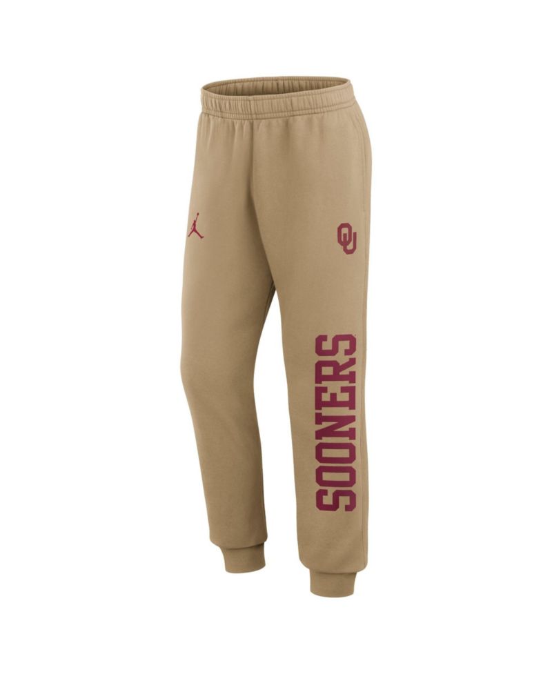 Men's Beige Oklahoma Sooners Primetime Club Fleece Joggers