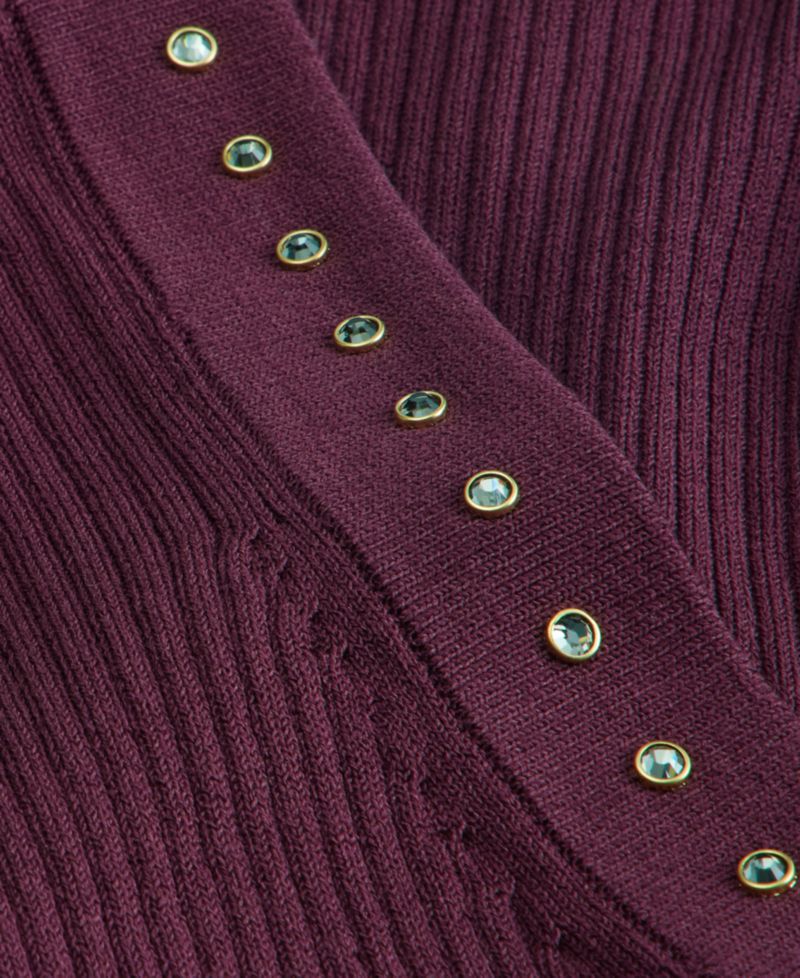 Women's Studded Ribbed-Knit Boat-Neck Tank