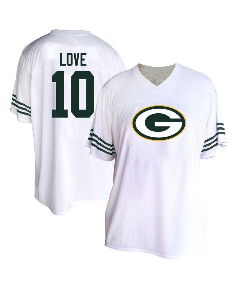 Women's Love White Green Bay Packers Plus Size Fashion Jersey