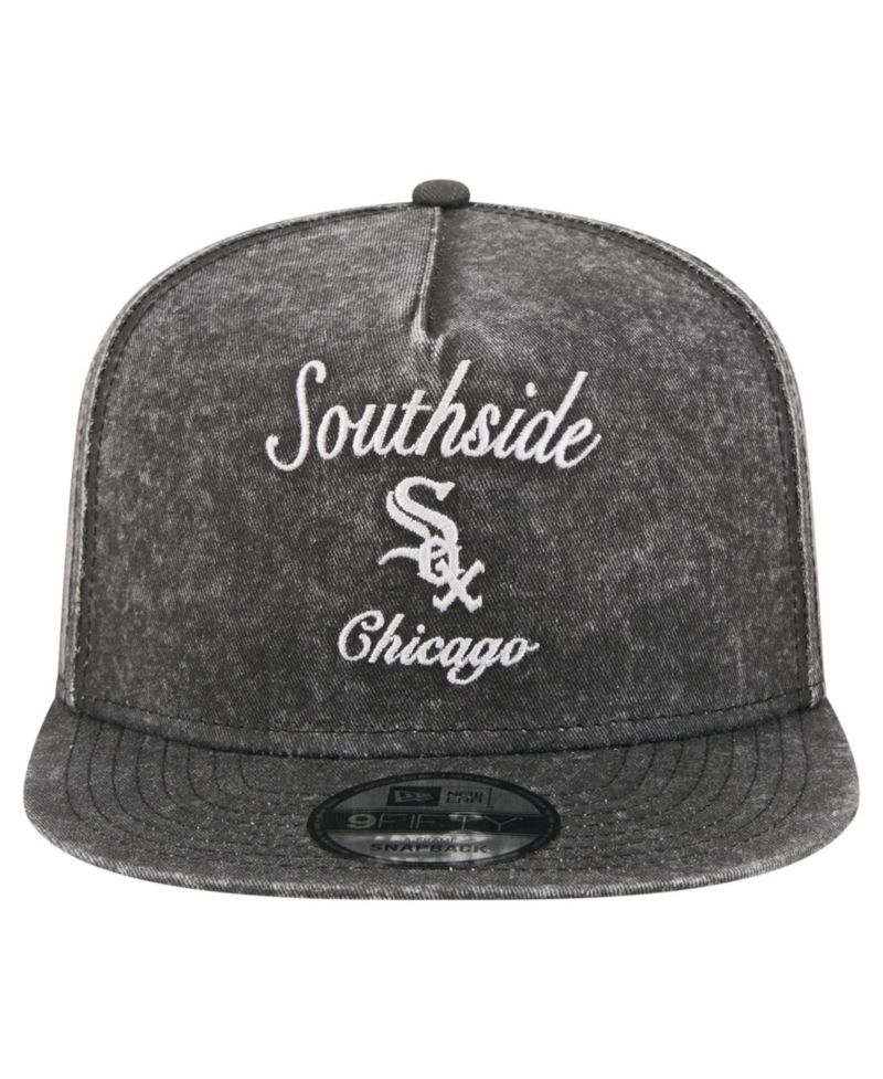 Men's Black Chicago White Sox City Slogan A-Frame 9FIFTY Snapback Hat