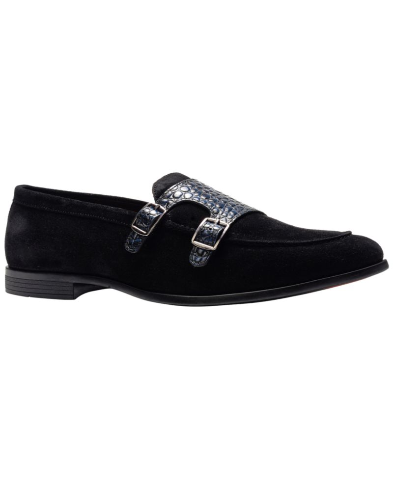 Men's Virtuoso Twin Buckle Strap Round-Toe Loafers