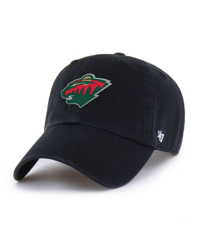 Men's and Women's '47 Black Minnesota Wild Heritage Flag Clean Up Adjustable Hat